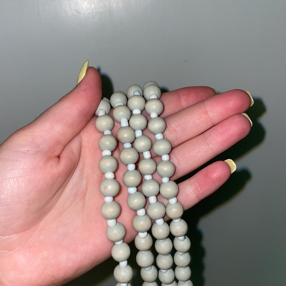 Long Mint Beaded Necklace